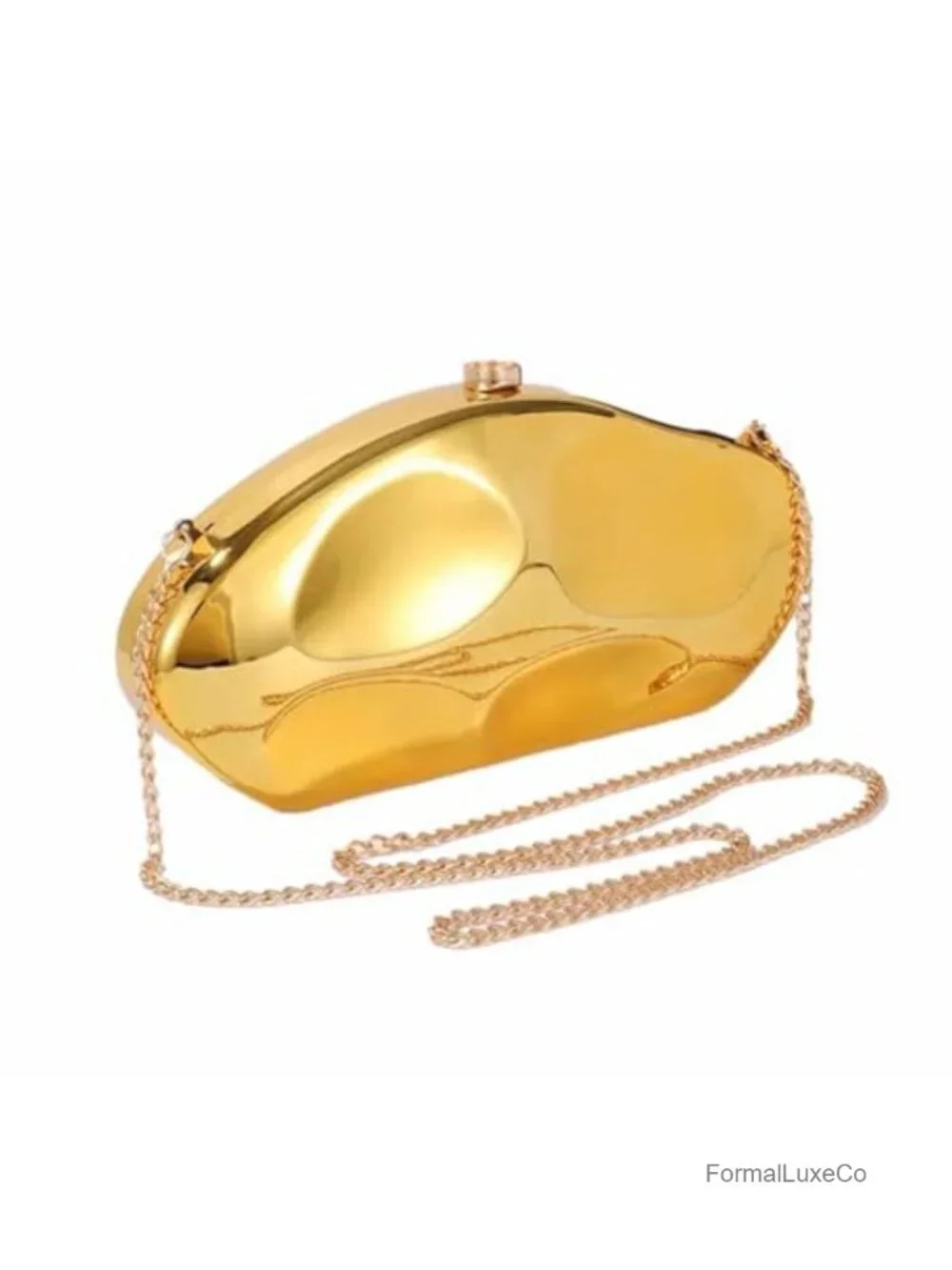 Acrylic Shell Clutch Bag with Metal Clasp Evening Handbag